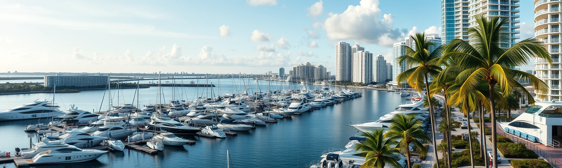 Fort Lauderdale marina with luxury yachts
